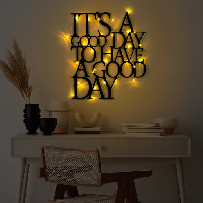 Wallity Its A Good Day To Have A Good Day 187 - Accesorio de Pared Metálico con LED